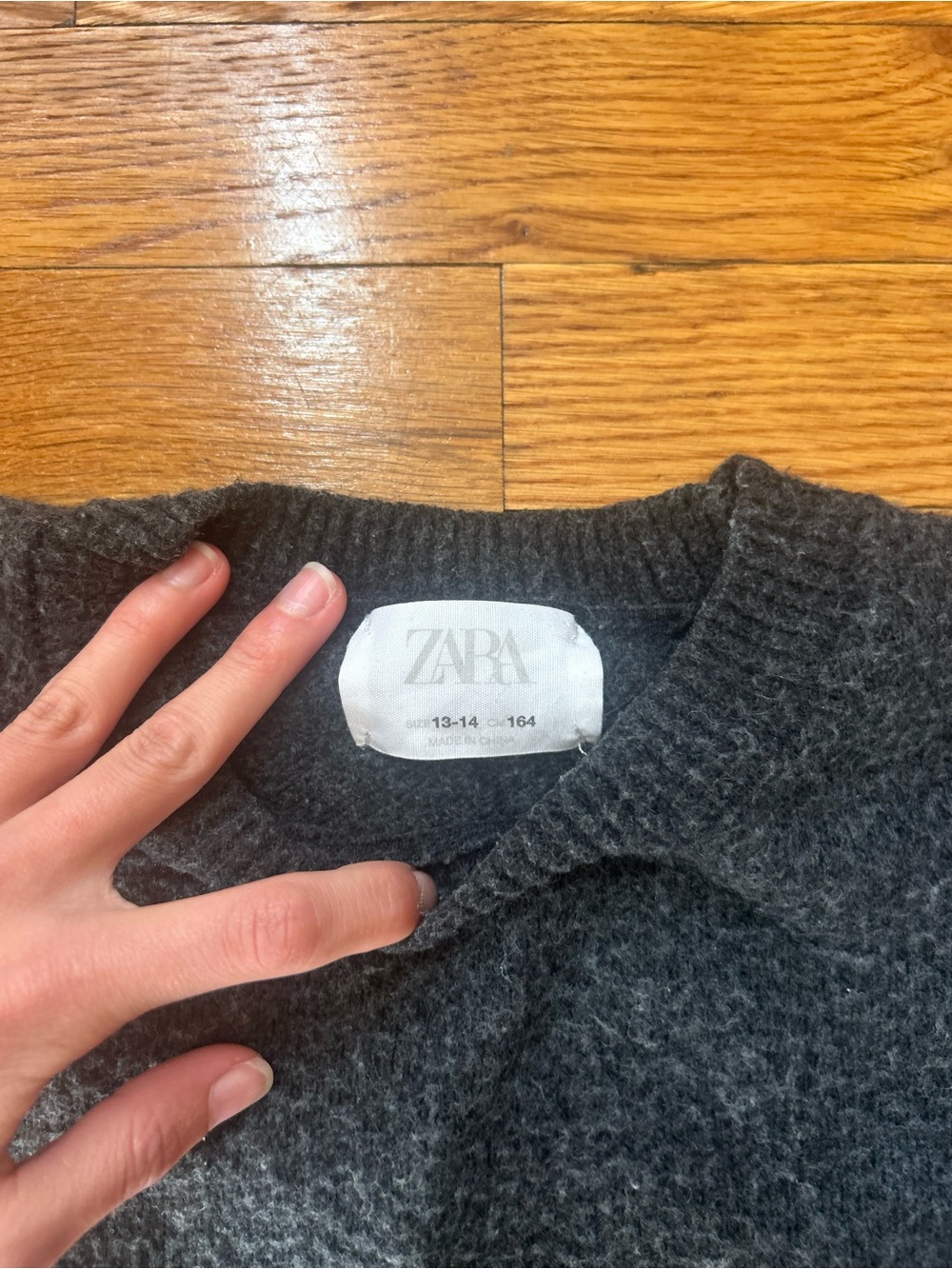 Zara grey kids sweater size 13/14 - Picture 2 of 2